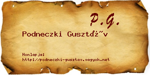 Podneczki Gusztáv névjegykártya